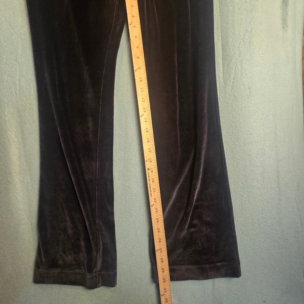 Escada Sport Emera‎ Black Velvet Wide Leg Lounge Pants Modal Cotton Size M - Picture 7 of 13